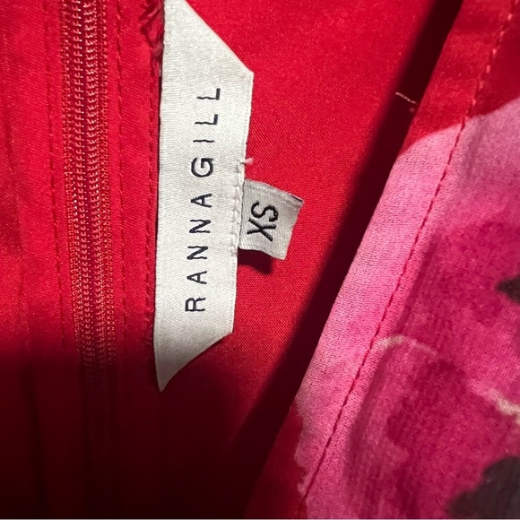 ANTHROPOLOGIE RANNA GILL Red Motif Floral Cut-Out Midi Dress - Picture 4 of 5